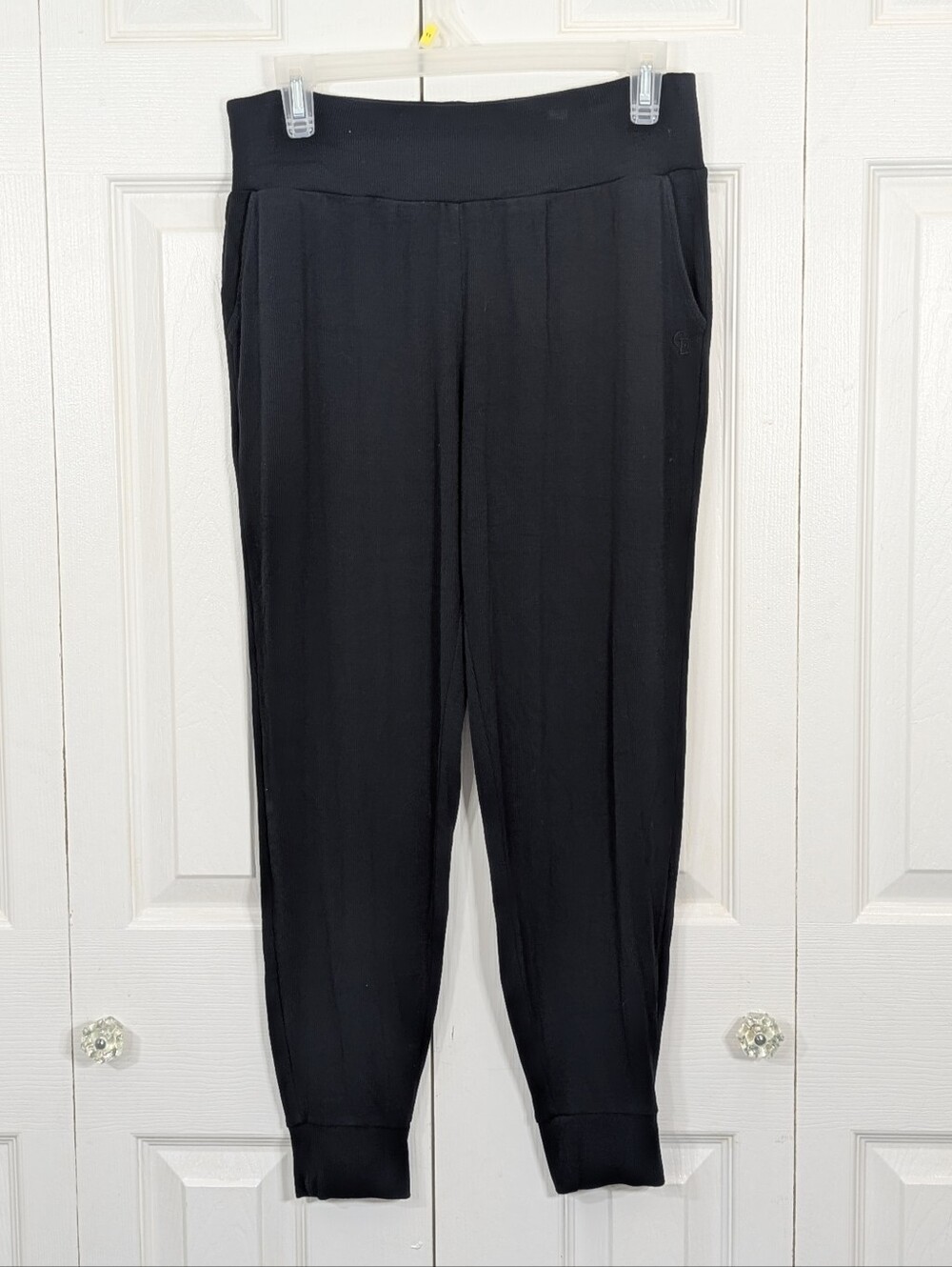 Cozy Earth: Bamboo Ribbed Joggers - Black - Size Small